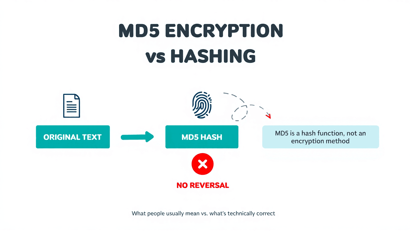 MD5 Encryption vs Hashing: What People Usually Mean